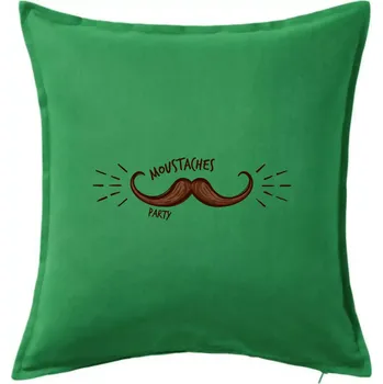 Polštář Moustache party - Polštář 50x50 - 50x50 - Pouze potah ( Středně zelená )