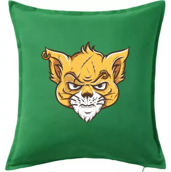Polštář Nasraná kočka Thug life - Polštář 50x50 - 50x50 - Pouze potah ( Středně zelená )