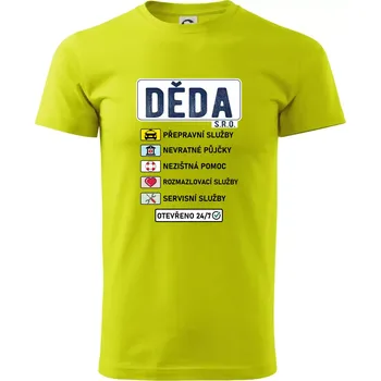 Pánské tričko Děda sro služby - Klasické pánské triko vyšší gramáže - 2XL ( Limetková )