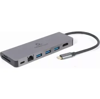 USB hub Gembird A-CM-COMBO5-05 šedá (A-CM-COMBO5-05)