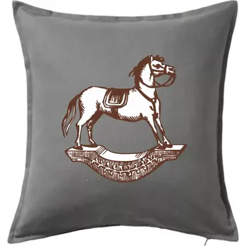 Polštář Houpací kůň - Polštář 50x50 - 50x50 - Včetně výplně ( Tmavě šedý melír )