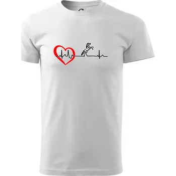 Pánské tričko Moje srdce bije pro koně - Triko extra velké (5-8XL) - 8XL ( Bílá )