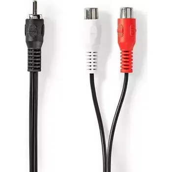 Audio kabel Nedis Kabel k subwooferu RCA (M) - 2x RCA (F) 0.20 m černá (CAGB24010BK02)