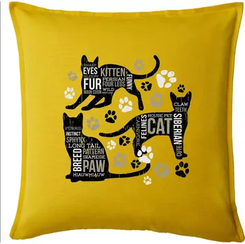 Polštář Cat itself - Polštář 50x50 - 50x50 - Pouze potah ( Žlutá )