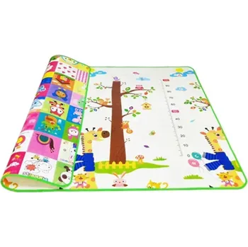 Hrací podložka pro děti 180x120x0,5 cm EPE pěnový koberec na lezení Oboustranný zvířecí motiv Strom Měkká bezpečná skládací podlaha
