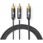 Nedis Kabel k subwooferu RCA (M) - 2x RCA (M) 3.00 m šedá (CATB24000GY30)