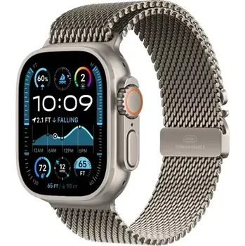 Chytré hodinky Apple Watch Ultra 2 (2024) GPS+Cellular 49mm Přírodní titanové tělo - Přírodní titanový milánský tah (M) (MX5R3QC/A)