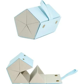 Pouzdro na brýle Skládací pouzdro na 5x brýle 16,8 x 12,3 x 11,7 cm Kožené ochranné pouzdro s fleecem Organizér na dioptrické a sluneční brýle modrá