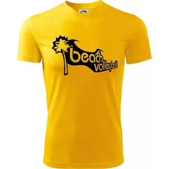 Chlapecké tričko Beach volleyball obrys - Dětské triko sportovní (dresovina) - 134 cm/8 let ( Žlutá )