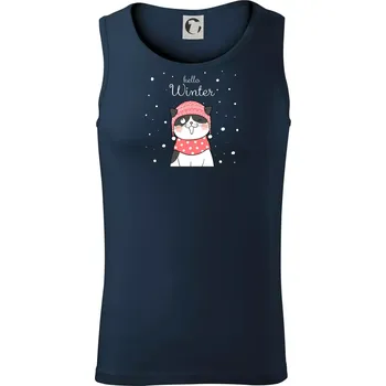 Kočka v čepici s vystrčeným jazykem - Tílko pánské Core - 2XL ( Námořní modrá (velmi tmavá - téměř černá) )