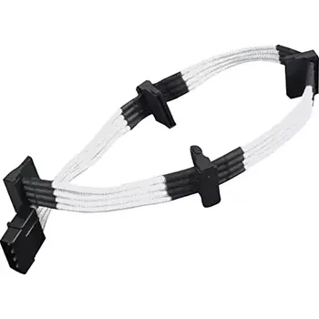 Kabel do PC SilverStone kabel 4-pin Molex 4x SATA rozšíření 30cm bílá (SST-PP07-BTSW)