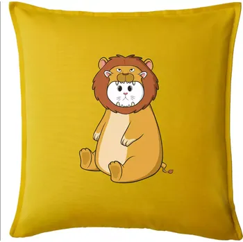 Polštář Kočka v převleku lva - Polštář 50x50 - 50x50 - Pouze potah ( Žlutá )