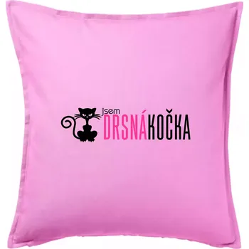 Polštář Jsem drsná kočka - Polštář 50x50 - 50x50 - Pouze potah ( Růžová )