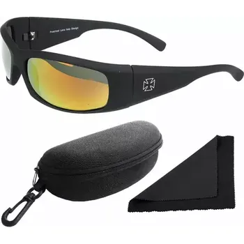 Sluneční brýle Polarized Brýle sluneční 77 - obroučky černé - skla červeno-zlatá zrcadlová (56.005)