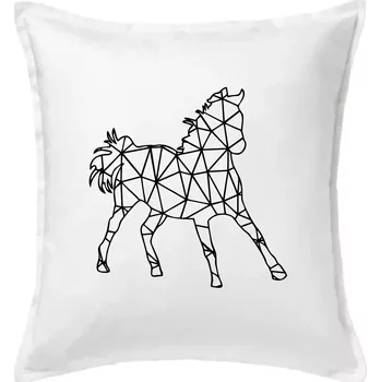 Polštář Geometrie - kůň jednobarevná - Polštář 50x50 - 50x50 - Pouze potah ( Bílá )