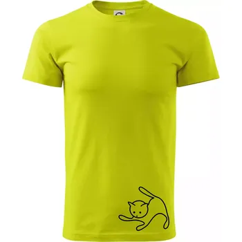 Pánské tričko Kočka si hraje - Klasické pánské triko vyšší gramáže - L ( Limetková )
