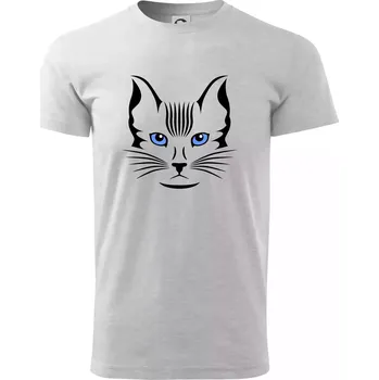 Kočka hlava skica - Triko extra velké (5-8XL) - 7XL ( Světlešedý Melír )