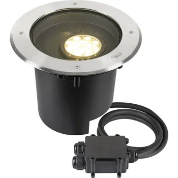 Venkovní osvětlení BIG WHITE (SLV) DASAR® XL svítidlo do země, asymetrické, 3000K, 70°/40°, IP65/IP67, kulaté, nerezová ocel / černá 1009170