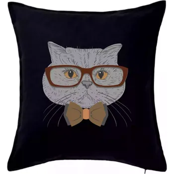 Polštář Hipster britská modrá - Polštář 50x50 - 50x50 - Pouze potah ( Černá )