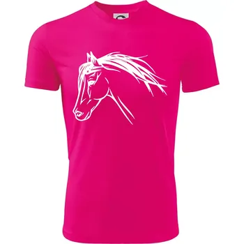 Kůň - hlava celá - Dětské triko sportovní (dresovina) - 146 cm/10 let ( Neon Pink )