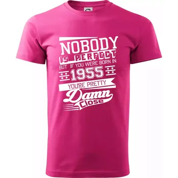 Pánská móda Nobody is perfect - 1955 - Klasické pánské triko vyšší gramáže - 2XL ( Purpurová )