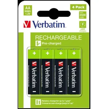 Článková baterie Verbatim Nabíjecí baterie AA Premium 2600 mAh 4ks (49517)