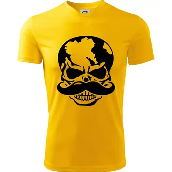 Mustache lebka - Dětské triko sportovní (dresovina) - 158 cm/12 let ( Žlutá )