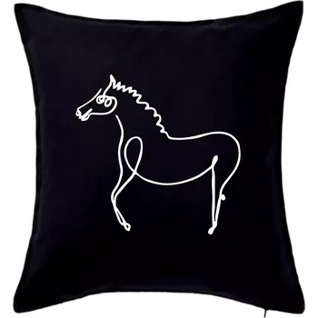 Polštář Kůň kreslený - Polštář 50x50 - 50x50 - Pouze potah ( Černá )