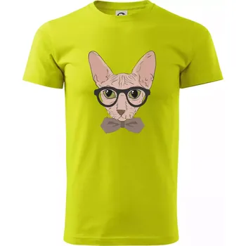 Pánské tričko Hipster sphynx - Klasické pánské triko vyšší gramáže - XS ( Limetková )
