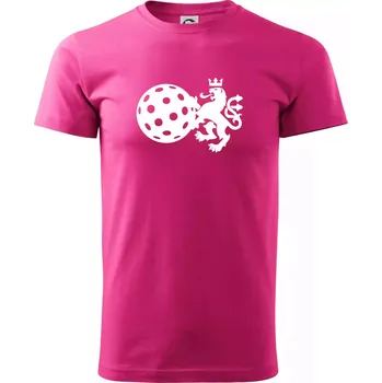 Český lev florbal - Klasické pánské triko vyšší gramáže - XS ( Purpurová )