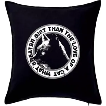 Polštář Cat gift - Polštář 50x50 - 50x50 - Pouze potah ( Černá )