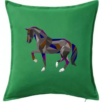 Polštář Kůň geometrie barevný - Polštář 50x50 - 50x50 - Pouze potah ( Středně zelená )