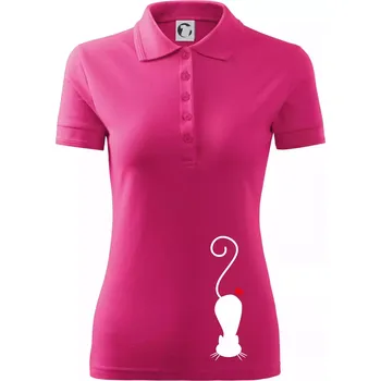 Zamilovaná kočka ležící - Polokošile dámská Pique Polo - M ( Purpurová )