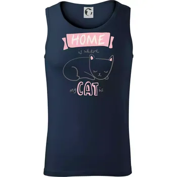 Home is where my cat is - Tílko pánské Core - 2XL ( Námořní modrá (velmi tmavá - téměř černá) )