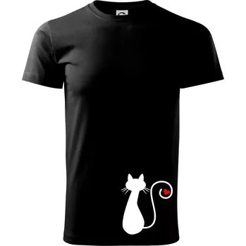 Pánské tričko Zamilovaná kočka ocásek - Triko extra velké (5-8XL) - 7XL ( Černá )