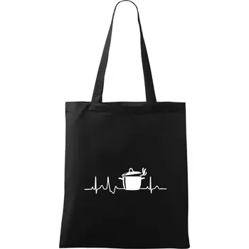 EKG kuchař hrnec - Taška bavlněná - 42 x 38 cm ( Černá )