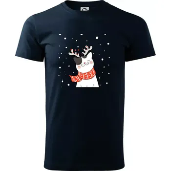 Pánské tričko Kočka se sobími rohy - Triko extra velké (5-8XL) - 6XL ( Námořní modrá (velmi tmavá - téměř černá) )