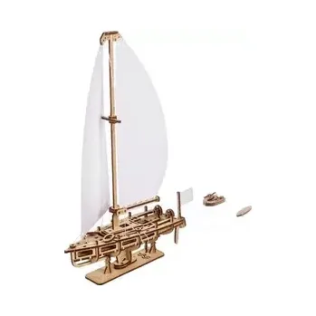 3D puzzle Ugears 3D dřevěné mechanické puzzle Jachta The Ocean Beauty - 95 dílků (UG70111)