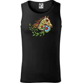 Pánské termoprádlo Kůň barevný s listy - Tílko pánské Core - M ( Černá )