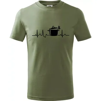 EKG kuchař hrnec - Tričko dětské bavlněné - 158 cm/12 let ( Khaki )