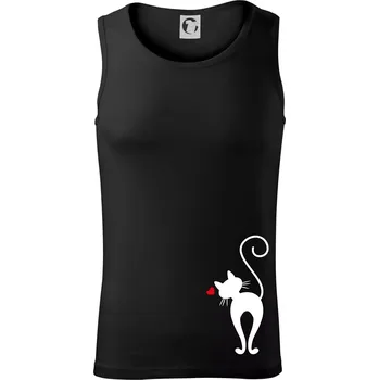 Zamilovaná kočka zezadu - Tílko pánské Core - M ( Černá )