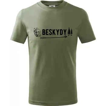 Chlapecké oblečení Beskydy nápis - Tričko dětské bavlněné - 104-110cm / 3-4 roky ( Khaki )