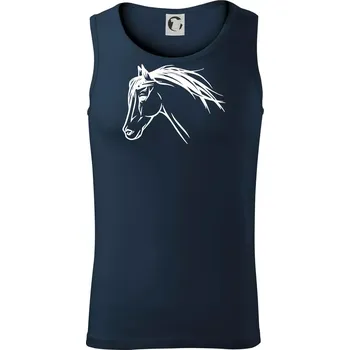 Kůň - hlava celá - Tílko pánské Core - L ( Námořní modrá (velmi tmavá - téměř černá) )