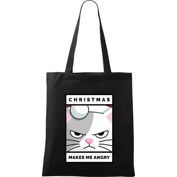 Christmas makes me angry - Taška bavlněná - 42 x 38 cm ( Černá )