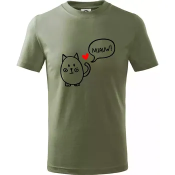 Chlapecké oblečení Tlustá kočka - Tričko dětské bavlněné - 134 cm/8 let ( Khaki )