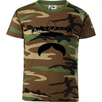 Chlapecké tričko Mexican Mustache - Dětské maskáčové triko - 146 cm/10 let ( Hnědý maskáč )