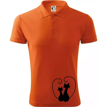 Pánská košile Kočky - Zamilovaný pár - Polokošile pánská Pique Polo 203 - 2XL ( Oranžová )