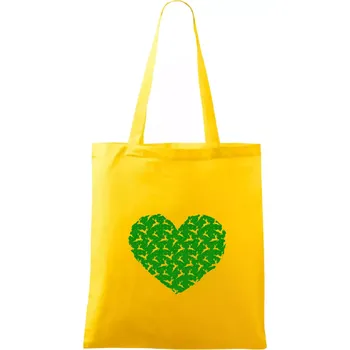 Vánoční jeleni v srdci - Taška bavlněná - 42 x 38 cm ( Žlutá )