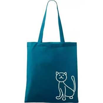 Kočka kouká - Taška bavlněná - 42 x 38 cm ( Petrolejová )