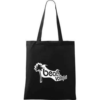 Beach volleyball obrys - Taška bavlněná - 42 x 38 cm ( Černá )